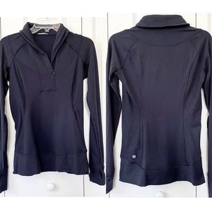 Lululemon Athletica blue with black stripes Think Fast Pullover